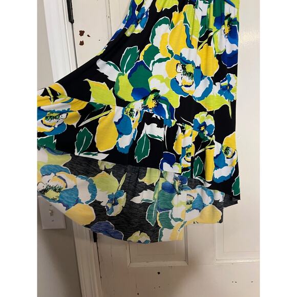 Moa Moa Women Bandeau High-Low strapless Multi Color Floral Dress Size Small - Picture 2 of 5